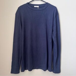Women's Solid Velour Navy Blue Pajama Top Size Large NWT